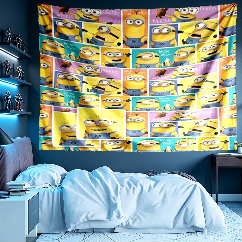 Minions Print Tapestry, Lightweight Wall Hanging, for Bedroom, Dorm, Living Room, Home Art Decor, Birthday Christmas Gift for Friends