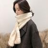 Универсальный вязаный теплый шарф-манишка в корейском стиле, утолщенный плюшевый, двусторонний, зимний, из искусственного кроличьего меха