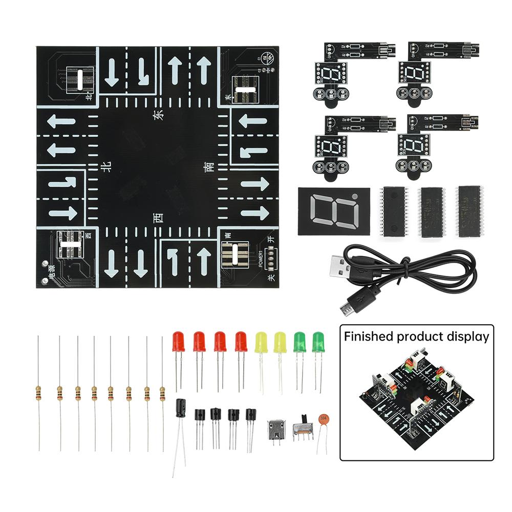 Умный светофор, электронный DIY-набор со светодиодным дисплеем, интерфейс Micro USB для практики пайки электроники, обучающая игрушка
