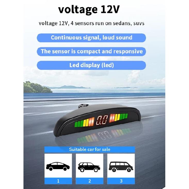 LED Car Parking Sensor 4 Sensors 22mm Buzzer Warning With Display Screen Host Control Box For Truck Van RV