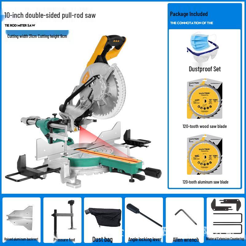 LUXTER 10" High-Power Sliding Compound Miter Saw for Woodworking