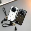 Чехол для телефона из закаленного стекла Love Heart для VIVO X100 Pro X100S, противоударная жесткая задняя крышка для VIVO X100 S X100 Ultra с ремешком с кисточкой
