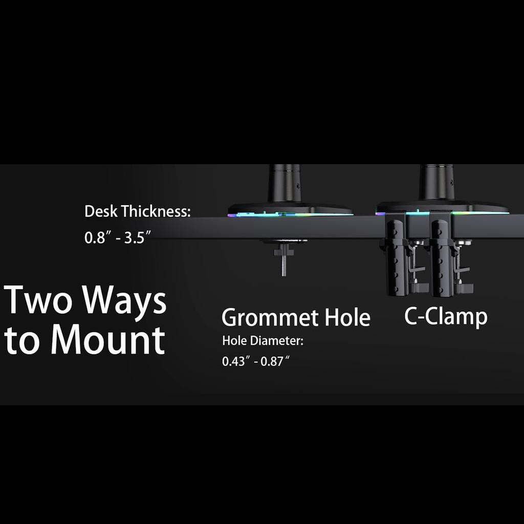 NB ERGONOMIC Large Monitor Large Heavy Duty Capacity Supports Up To Curved Gaming Monitor Curved Monitor Mechanical VESA Lake Blue Arm, Screen,