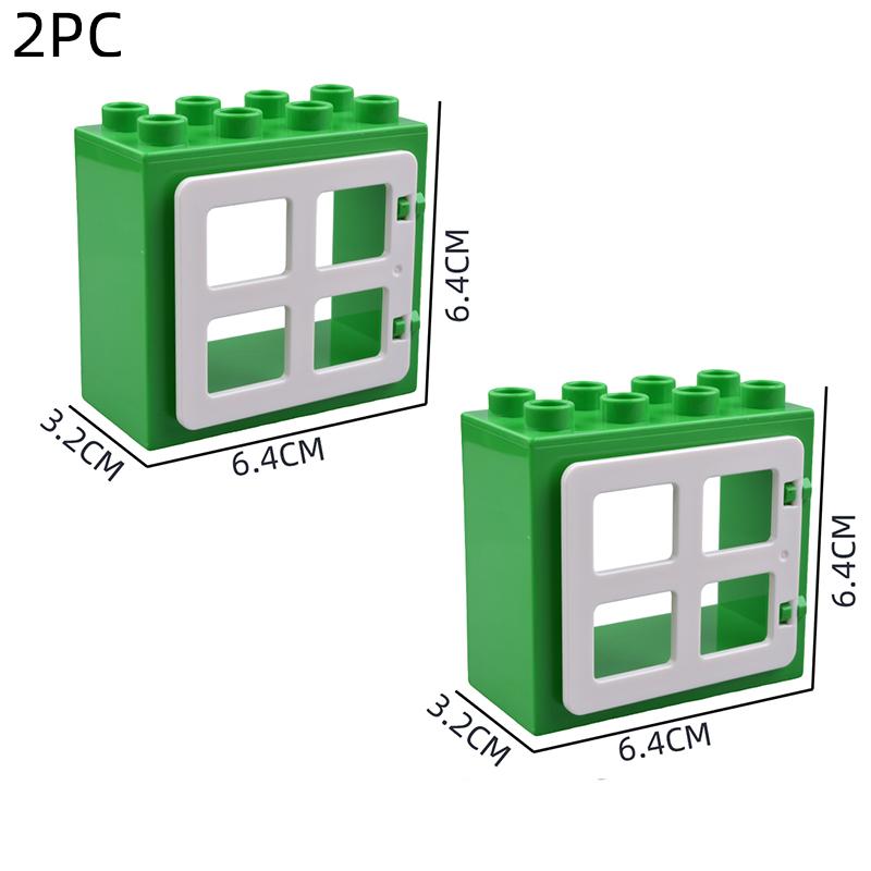 Большие Строительные Блоки Дом Аксессуары Части Крыша Окно Стена Строительство Собирать Кирпичи Образовательные Игрушки Для Детей Подарок