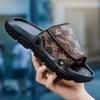Мужская обувь новая модная с принтом пляжная высококачественные легкие шлепанцы удобные повседневные ленивые на одной педали мужская обувь