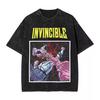 Invincible Gda Logo Graphic Tshirt Vintage Washed Superhero Anime Unisex Oversized Crew Neck Cotton Short Sleeve Tee Tops