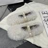 Fashion 2024 New Winter Warm Plush Women's Outdoor Flat Shoes Plush Rhinestone Buckle Fashion Women's Shoes Luxury Designer Shoes