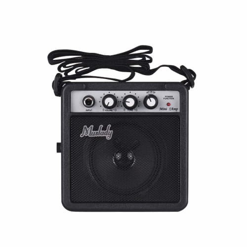 Tickas Mini Guitar Amplifier, 5W Mini Guitar Amplifier with 3.5mm and 6.35mm Inputs, 1/4-Inch Output, Speaker, Volume, Tone, and Overdrive Adjustments