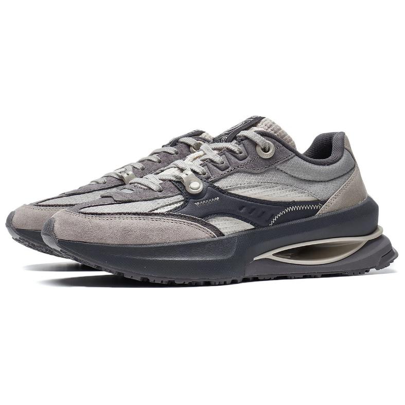 Li Ning 92 Shadow нескользящие износостойкие низкие повседневные туфли женские повседневные туфли черные серые AGCT250-4