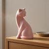 Статуэтка кораллового кота Матовая отделка Статуя из смолы Минималистичный домашний декор Украшение для столешницы,