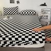 Pure Cotton Fitted Sheet With Anti Slip Elastic Band Plain Mattress Cover For Single Double Queen King Size Beds