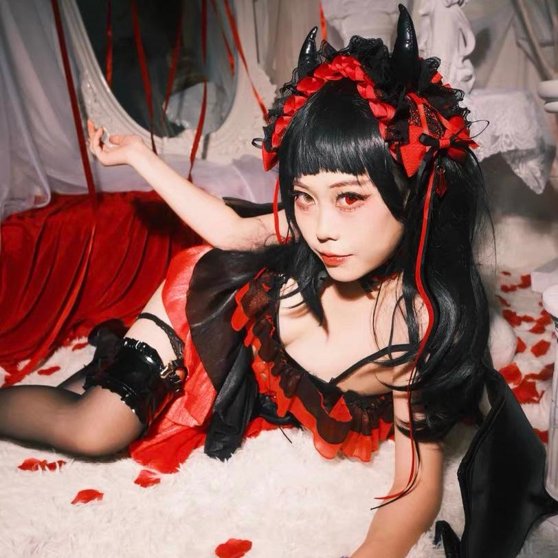 Готический Лолита Ободок с Рогами Дьявола - Универсальный Аксессуар для Волос на Хэллоуин