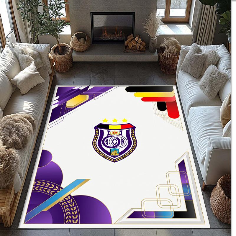 Anderlecht FC Soccer Football Pattern Soft Area Rug Non Slip Indoor Floor Carpet Sports Decor Mat for Bedroom
