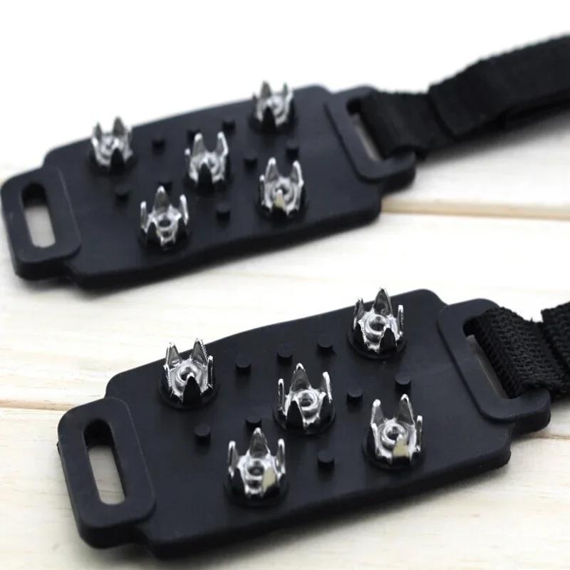 Горячая Распродажа Силиконовый Каучук Противоскользящий Черный Бахил Высокое Качество Оптом Уличные Ледоступы Противоскользящие Ледоступы Чехлы для Спортивной Обуви