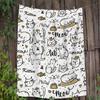Cute Cat Pattern Blanket - Soft Cozy Throw with Meow Design, Perfect for Home Decor, Unique Gift for Cat Lovers