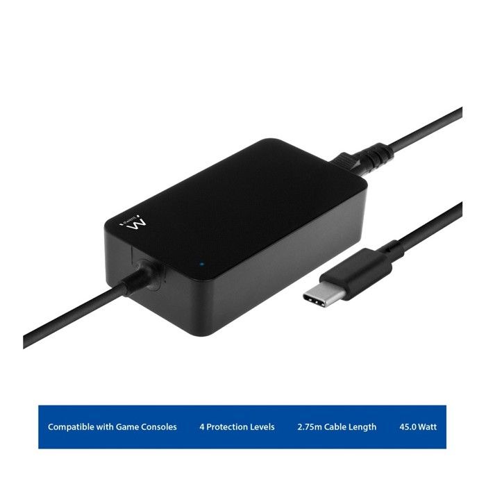 Chargeur - Ewent - EW3981 - USB Type-C - 45W - Noir