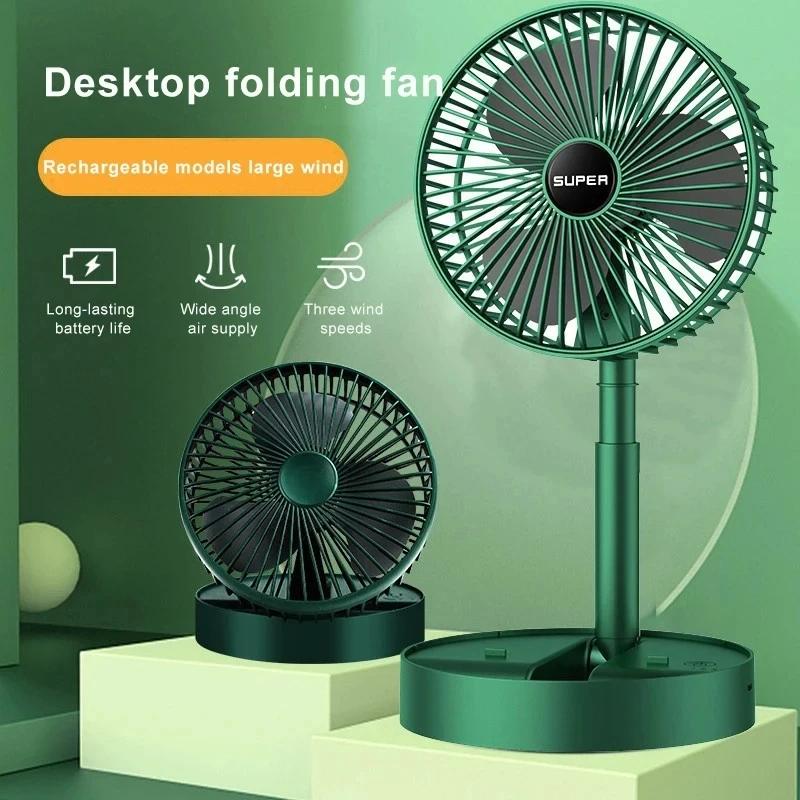 Новый складной мини-вентилятор Kipas, регулируемый мини-вентилятор Kipas, небольшой охлаждающий удобный стол для дома и офиса, аккумулятор, перезаряжаемый через USB, портативный