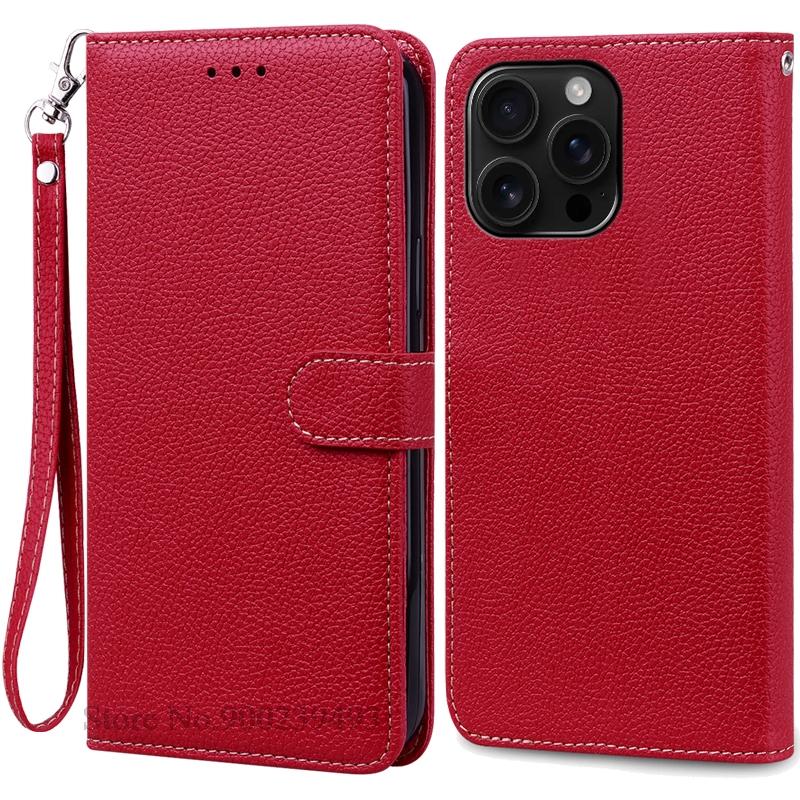 Чехол для iPhone 16, чехол-кошелек для iPhone 16 Pro Max, кожаный чехол-книжка для iPhone 16 Plus, чехол-книжка для iPhone 16 Pro Fundas