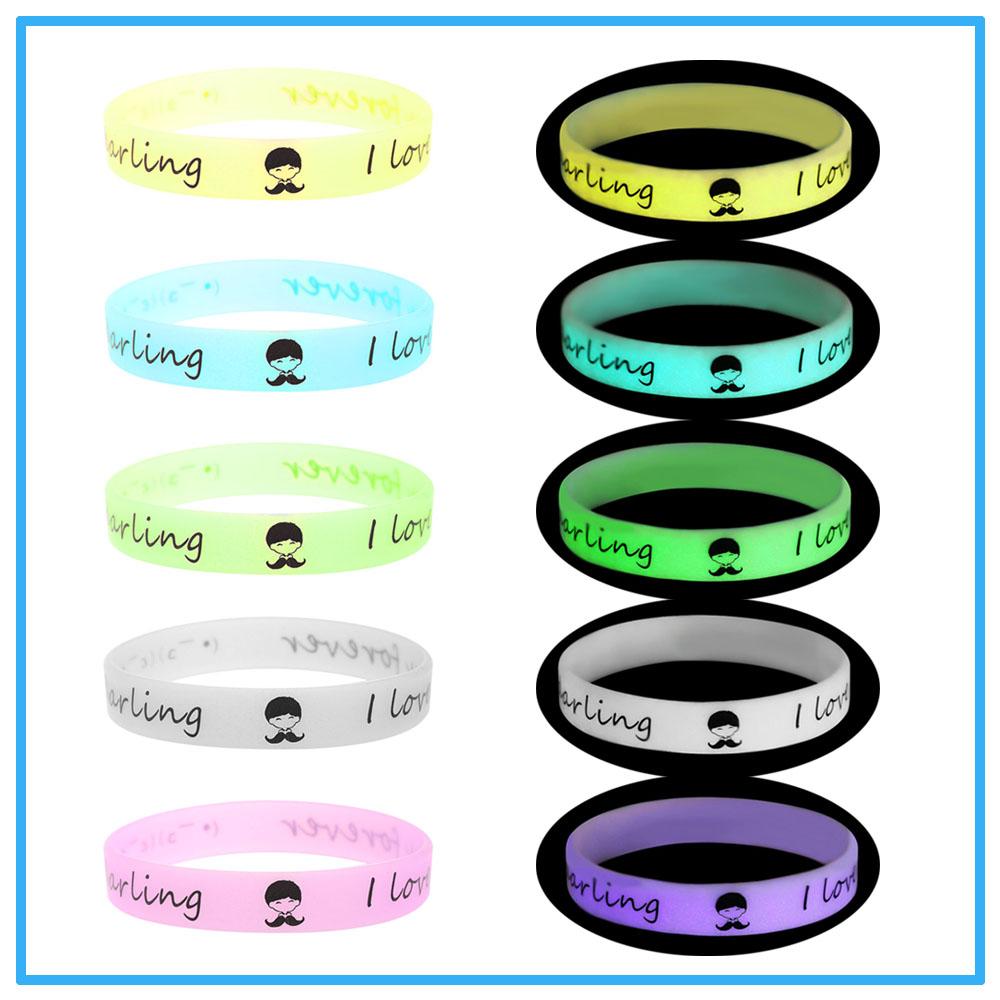1/5/10pcs Party Shine Glow In The Dark Luminous Wristband Rubber Bangle Silicone Bracelet Silica Gel