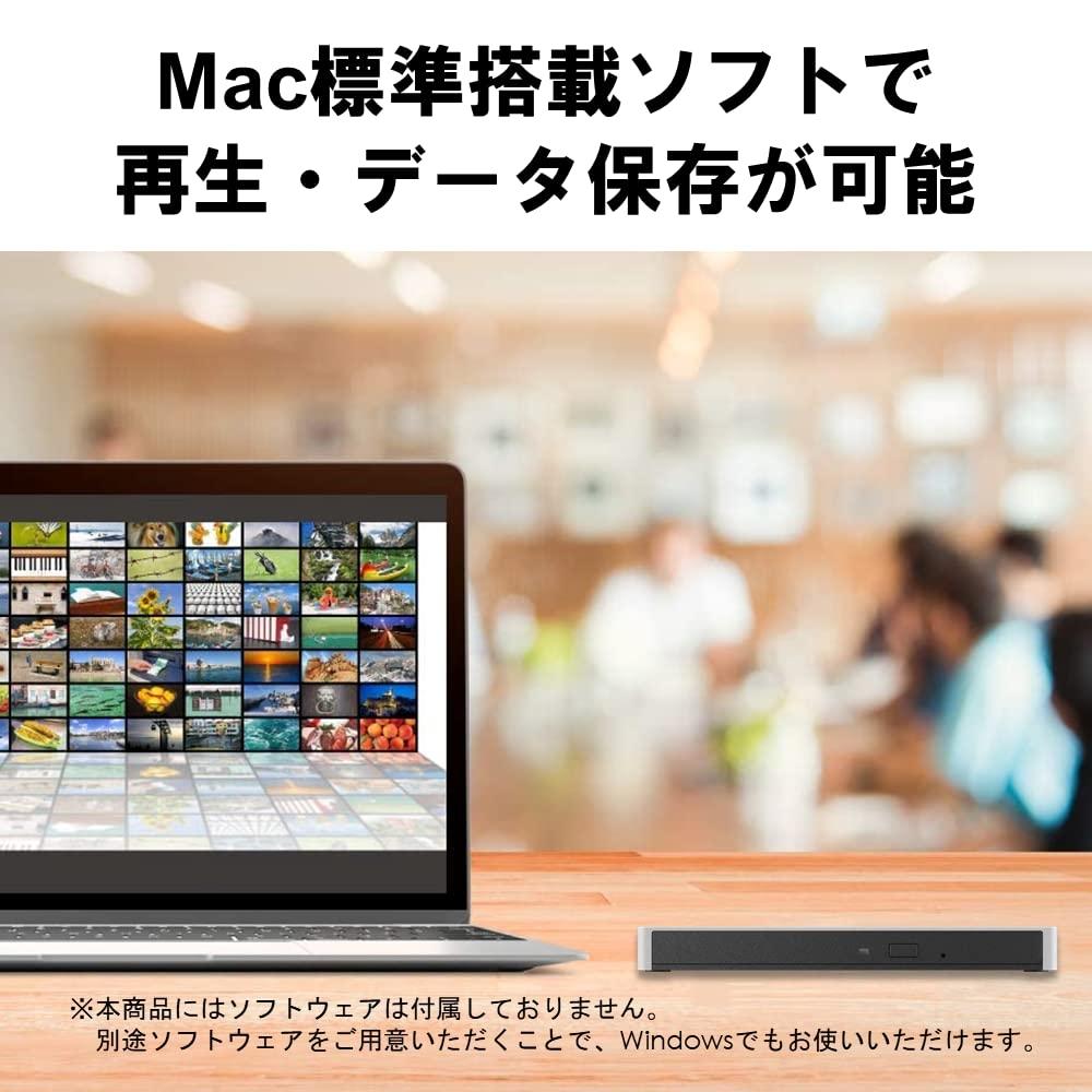 Buffalo USB3.2 (Ген1)3.0 Внешний привод DVDCD, совместимый с Mac, питание от шины (Кабель питания в комплекте) Тонкий портативный отечественный производитель Silver DVSM