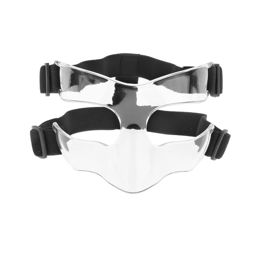 Elastic Strap Basketball Face Mask Black/Clear Nose Protector Basketball Sports