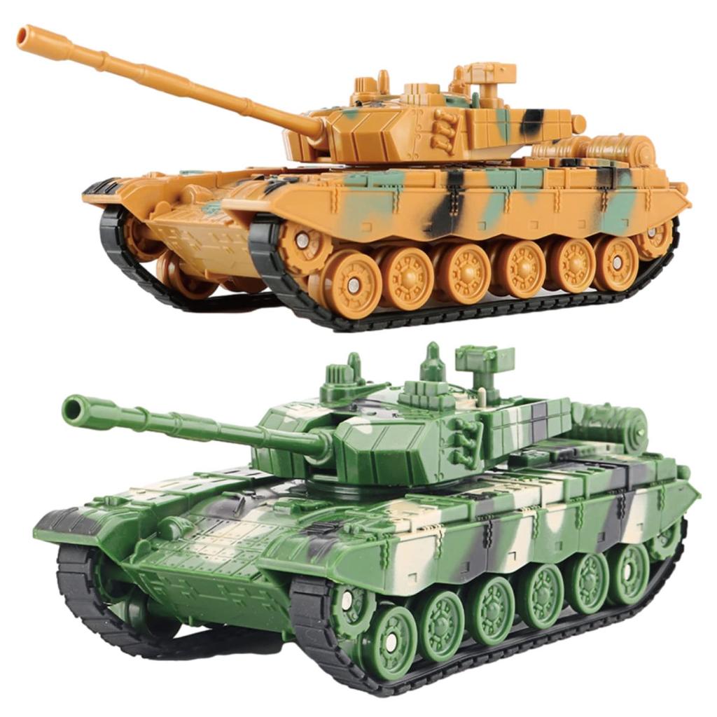Morytrade Tank Military Model Toy Children Boys Gift Birthday (Set of 2 Green and Yellow)