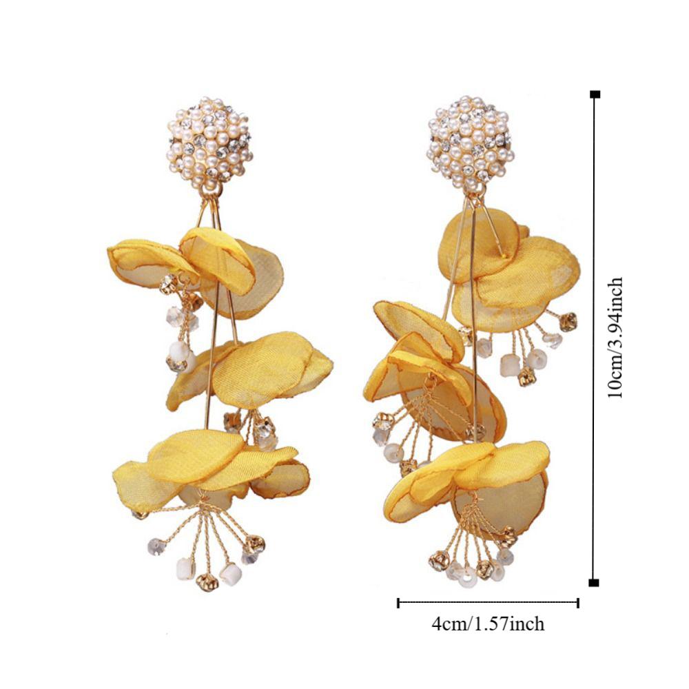 Преувеличенные серьги-цветы из пряжи, легкие, роскошные, большие, цветочные серьги-гвоздики, ювелирные подарки
