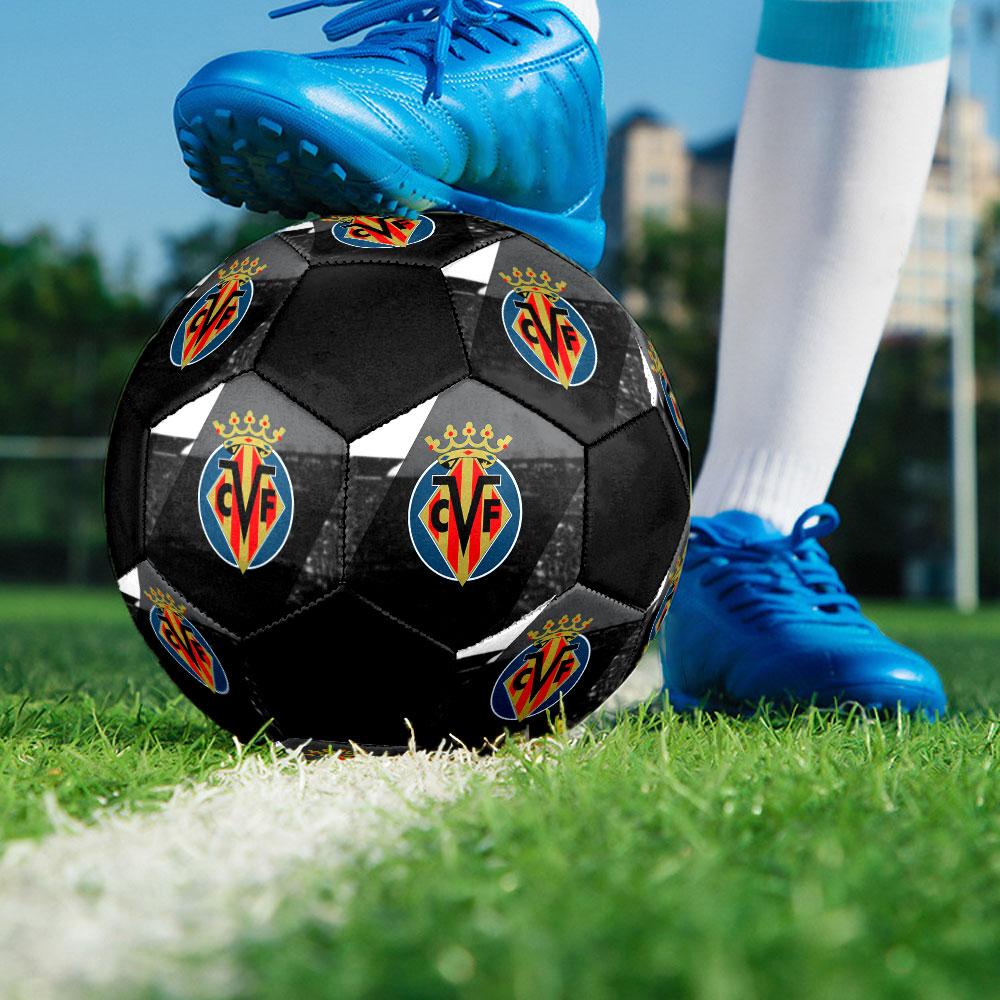 Villarreal CF Size 5 Soccer Ball, Machine-Stitched PVC, Durable & High Bounce, All Ages Fit, fan merchandise, matches & outdoor use.