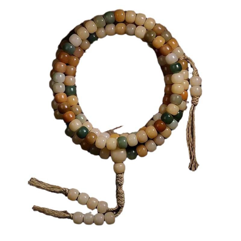 Bodhi Seed Ethnic Multi-Treasure Candy Beads Bracelet - Multi-Strand 108 Buddhist Prayer Beads Bracelet