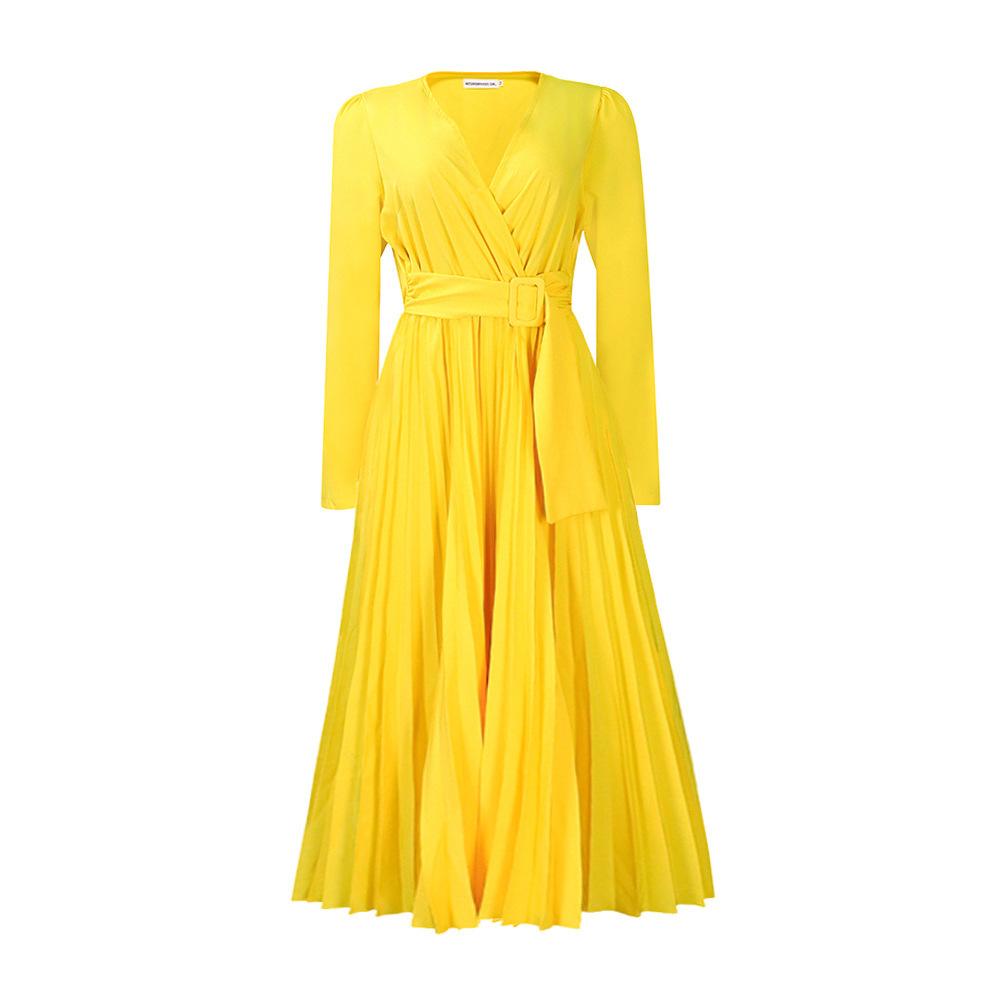 Новое женское платье с короткими рукавами и длинными рукавами, на шнуровке, однотонное, V-образное, узкое, плиссированное, большого размера