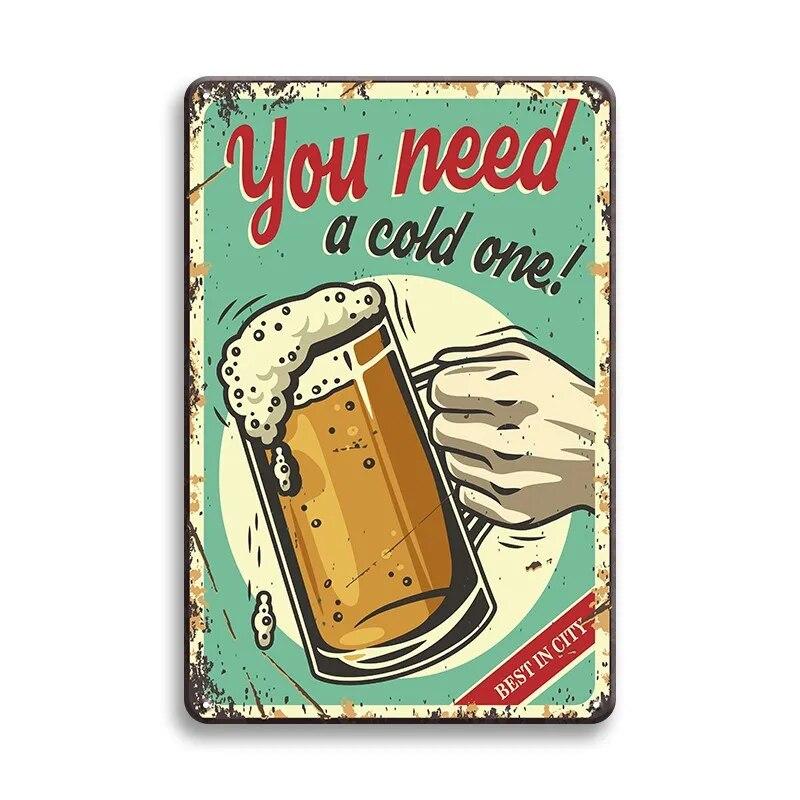 Знаки холодного пива, металлическая табличка, пиво, поднимающее настроение, винтажные постеры для мужчин, пещерный бар, паб, клуб, жестяная тарелка, художественные настенные наклейки, домашний декор