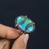 Mystic Topaz Gemstone Copper Wire Wrapped Handmade Jewelry Ring For Wedding Gift All Size