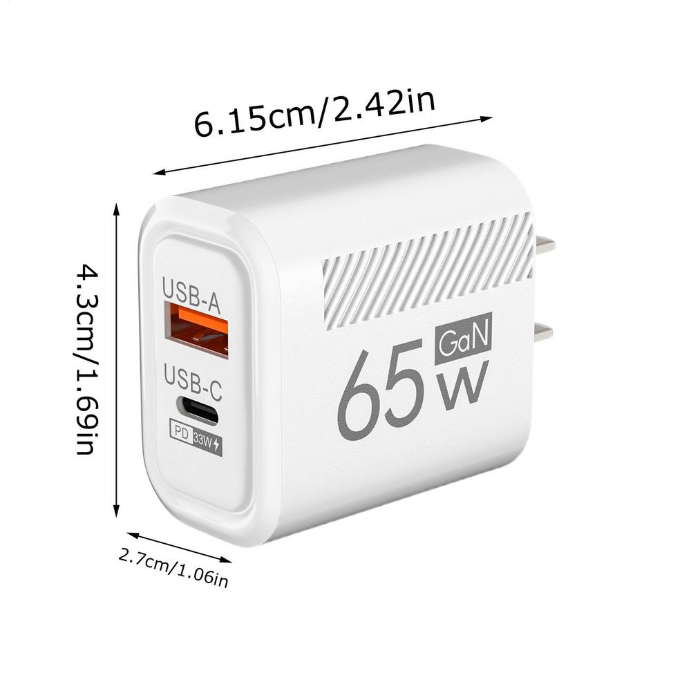 Быстрая зарядка 65 Вт USB Type C Зарядное устройство EU PD 3.0 Quick Charge Настенный адаптер для телефона Для iPhone 15 Xiaomi Huawei Samsung
