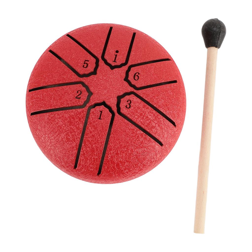 3in Steel Tongue Drum 6 Tones Mini Worry Free Drum for Mediation Mind Body Healing Yoga Percussion