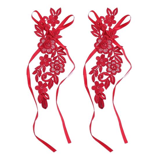 1 Pair Foot Cover with Toe Ring Hollow Out Lace Flower Applique Temptation Solid Color Close-fitting Honeymoon Wedding Night Foot Cover Foot