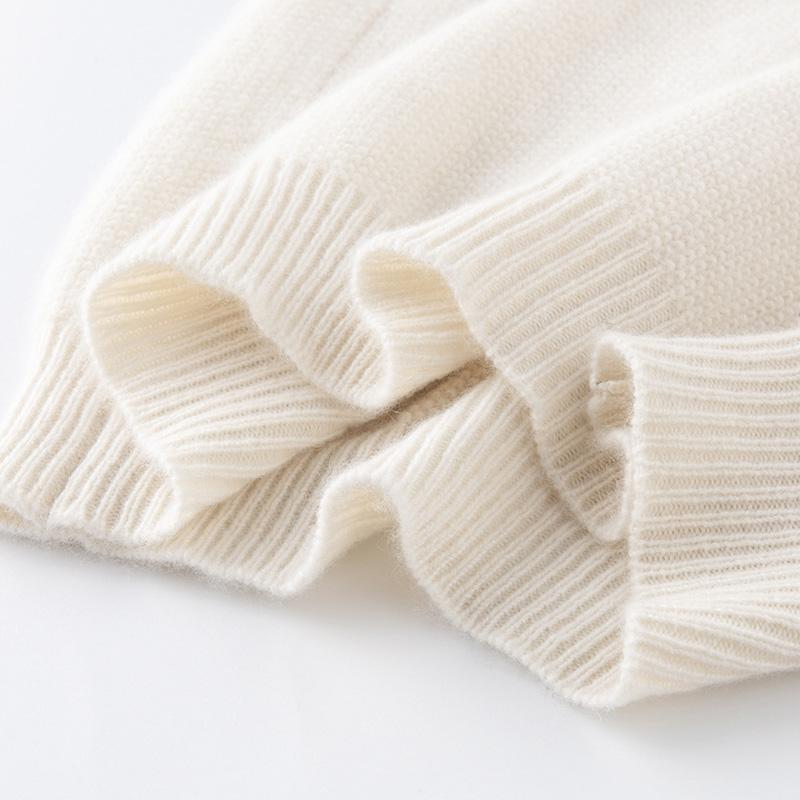 Женский кашемировый свитер Qinghe Cashmere 30% Кашемир 70% Шерсть Осенне-зимний кашемировый пуловер Мягкий и теплый