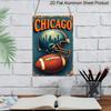 2D Flat Decorative Signs & PlaquesRetro Chicago Football Wall Hanging - Aluminum Sign, 8X12 Inches, Durable Aluminum Material, Suitable for Home