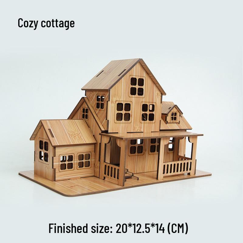 Red Bamboo 3D Wooden Car Jigsaw Puzzle - DIY Interlocking Laser-Cut Model