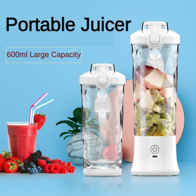 600ml Household Small Portable Juicer Electric Mini Juice Squeezer Charging Mixer Large Capacity Juicer
