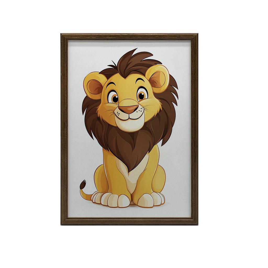 Plakat Uśmiechnięty Lew Plakat Uśmiechnięty Lew, 30X40 Cm, Bez Ramy, Płótno Premium Na Blejtramie