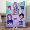 1Pc HUNTR/X Print Flannel Blanket, Comfortable for All Seasons, Home Decor, Warmth and Comfort, Perfect for Christmas Gifts821073
