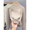 Half High Neck Base Pullovers Autumn Sweaters Women Plush Velvet Thick Solid Warm Knitted Sweater Women Elegant Slim Fit Casual Winter Jumpers 25612