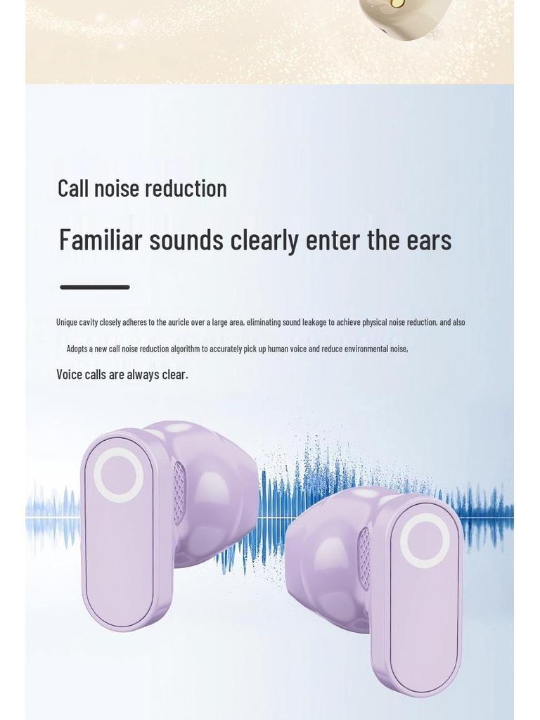 New TWS Long-Wearing Mini Bluetooth Wireless Earphones: Painless Fit, Noise Reduction, High Sound Quality.