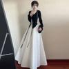 White Suspender Dress for Women In Summer New Style Waist-hugging A-line Slim and Fluffy Skirt French Hepburn Style Long Skirt