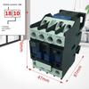 AC Контактор 220В 18А 3-полюсный CJX2-1810 с 1 нормально разомкнутым вспомогательным контактом и креплением на DIN-рейку для бытового и промышленного использования