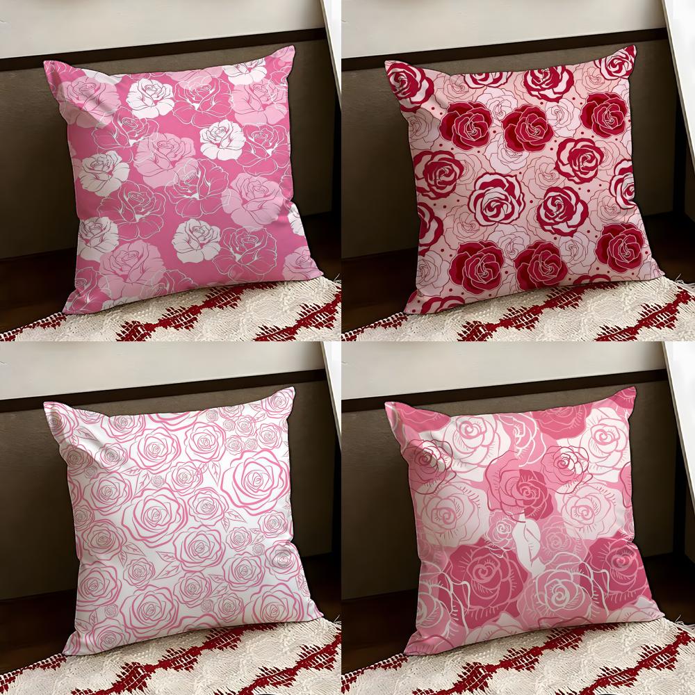 Dreamy Retro Rose Fantasy Cushion Cover Reversible Soft Durable Pillow Cover Home Car MultiScene Use for Daily Comfort