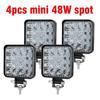 48 Вт Квадратный светодиодный рабочий свет 12 В Внедорожный мини-квадрат 16 Световой дополнительный свет Модифицированные фары Прожекторы 2/4/6 шт.
