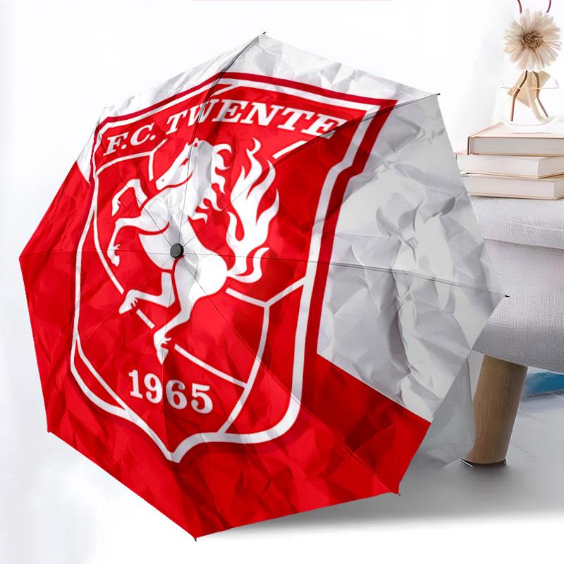 FC Twente, automatic folding umbrella, portable and foldable design, 8 ribs, a Christmas or birthday gift.