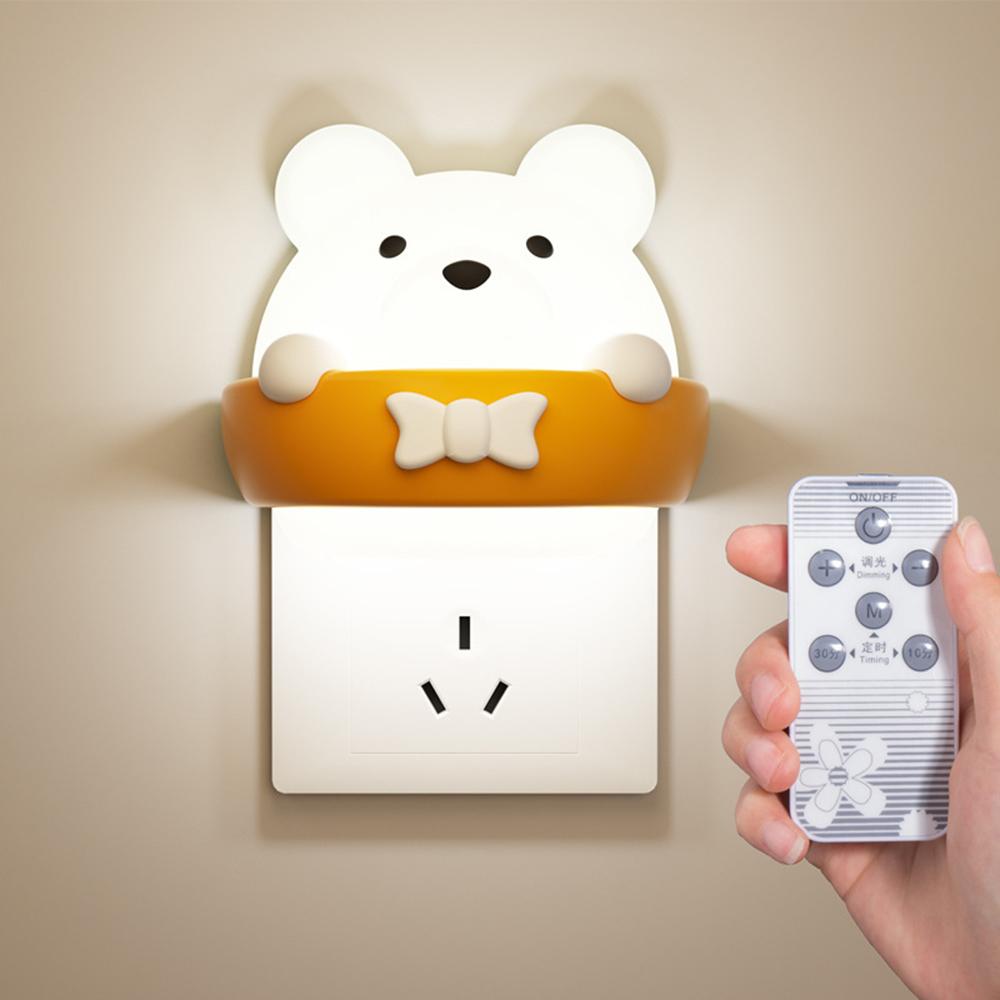 2019 оригинальный светодиодный ночник с зарядкой через USB, медвежонок, бесступенчатое затемнение с дистанционным управлением, прикроватная лампа для детей, подарок на день рождения