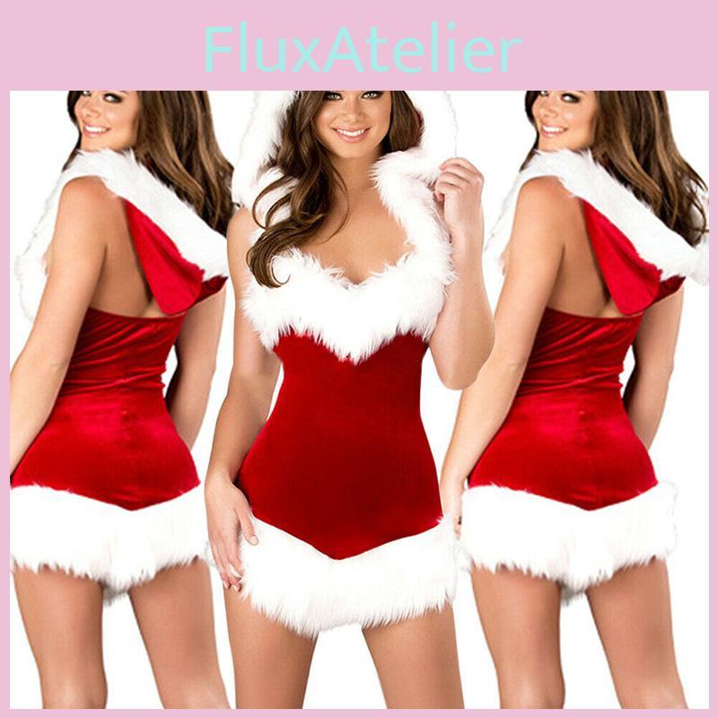 Сексуальный женский костюм Санты на Рождество, маскарадный костюм, наряд для рождественской офисной вечеринки, косплей